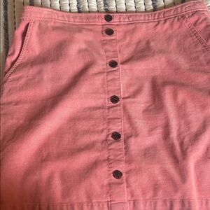 J. Crew Factory Coral Button-Front Pencil Skirt